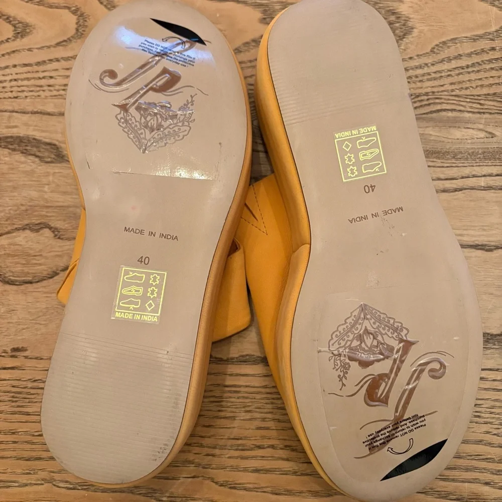 NWOT Free People Hayes Thong Platform Sandal Ribbed Wedge Mustard Leather - Picture 7 of 7